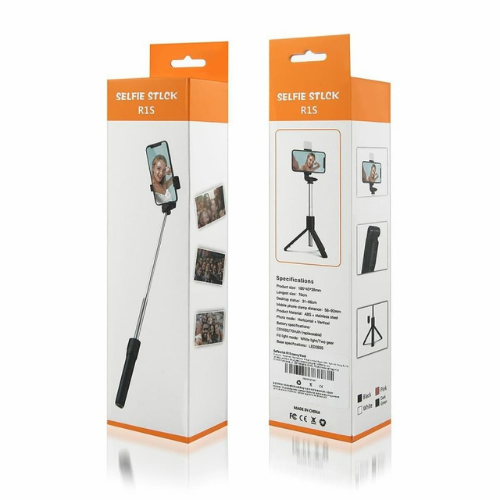 4-in-1 Wireless Bluetooth Selfie Stick Tripod Stand with Remote Control & LED Light โ Portable Foldable Phone Holder