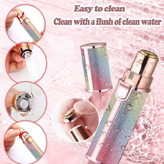 2 in 1 Rechargeable Eyebrow Trimmer & Facial Hair Remover โ Painless, Flawless Shaver for Women