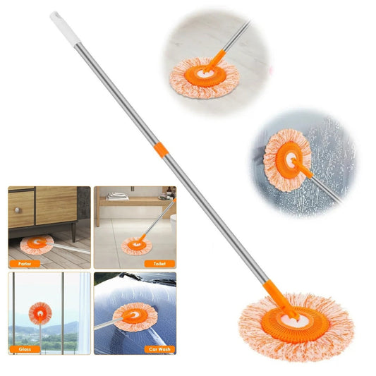 360ยฐ Rotating Microfiber Mop โ Telescopic Handle for Home, Office & Car Cleaning