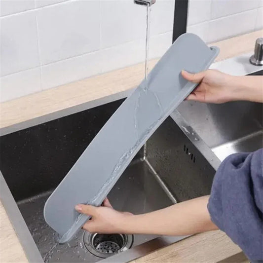 Silicone Sink Splash Guard with Suction Cups | Flexible Water Stopper